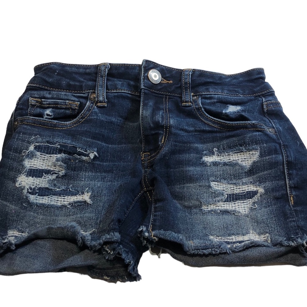 American Eagle Denim Shorts Super Stretch AEO Denim, MIDI Size 0